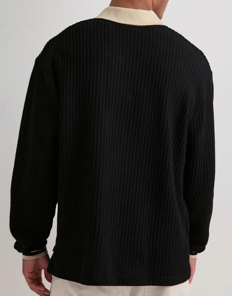 LES DEUX Waffle Ls Football Jersey Stickade tröjor herr – bild 3
