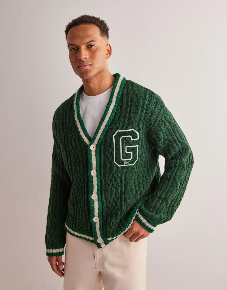Buy Gant SEASONAL G CABLE V-NECK CARDIGAN Green NLYMAN