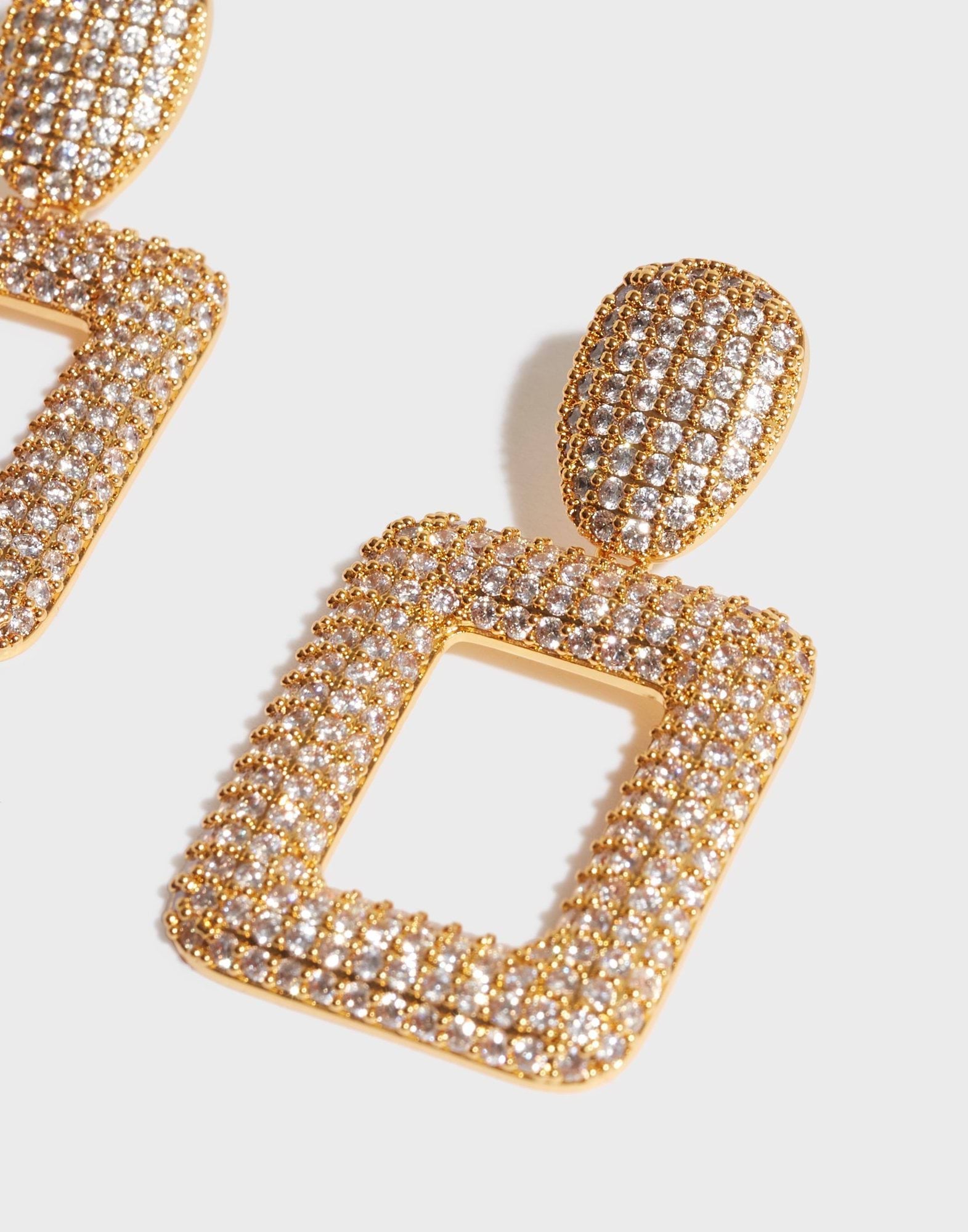 Iconic Squared Pave Earrings