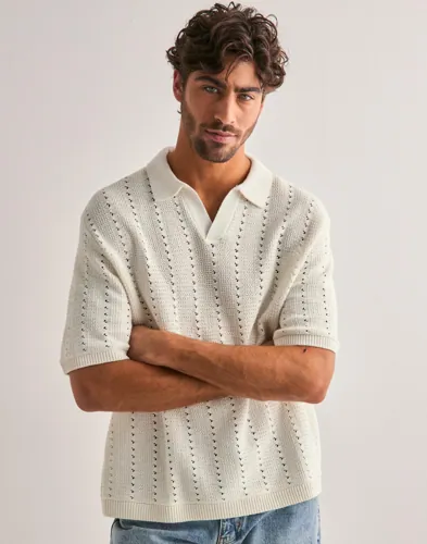 JACK & JONES Jorparos Knit Easter Ss Crochet Pol Kortärmad piké pikéer herr – bild 3