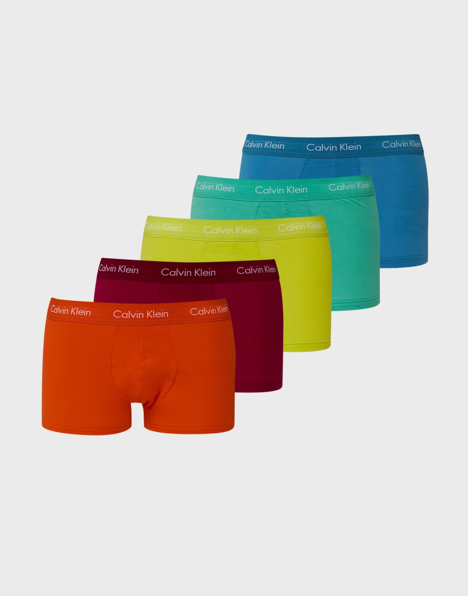 Buy Calvin Klein Underwear LOW RISE TRUNK 5PK CY TM PN RD LN LM AQ GRN BL AMB NLYMAN