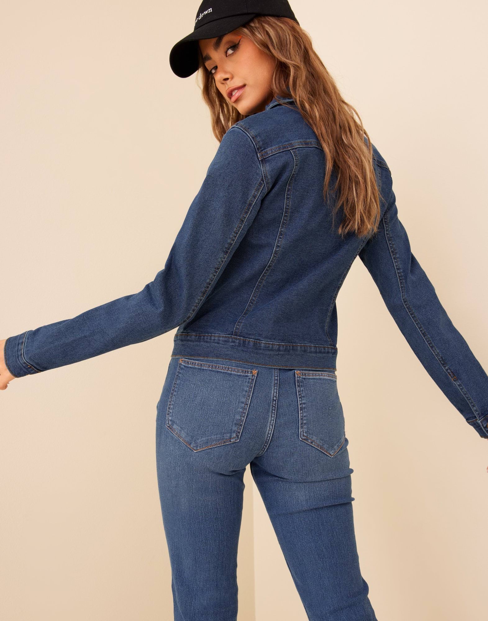 Pantalon Vmhot Seven ciel en coton mélangé uni coupe skinny avec 5