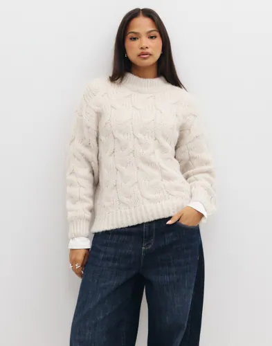 Vmmaybe Ls High Neck Cable Pullover