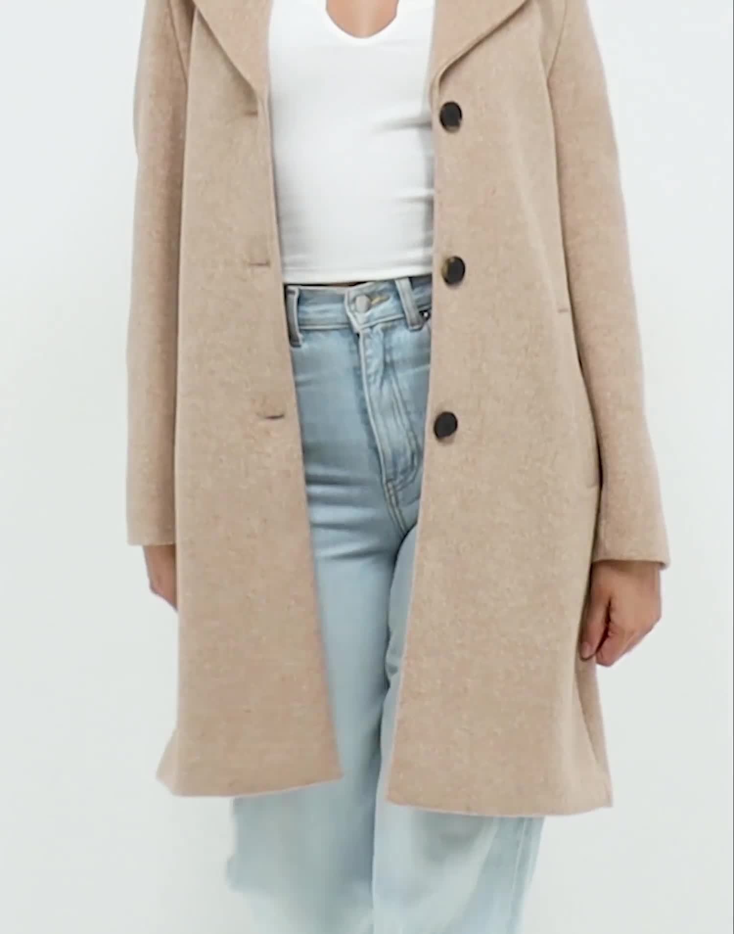 SELECTED FEMME Slfalma Noos-Cappotto di Lana Lungo, Java, 44 Donna