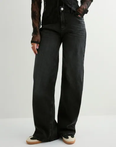 Pieces - Sort - Pcsilke Mw Wide Jeans Bl Noos Bc