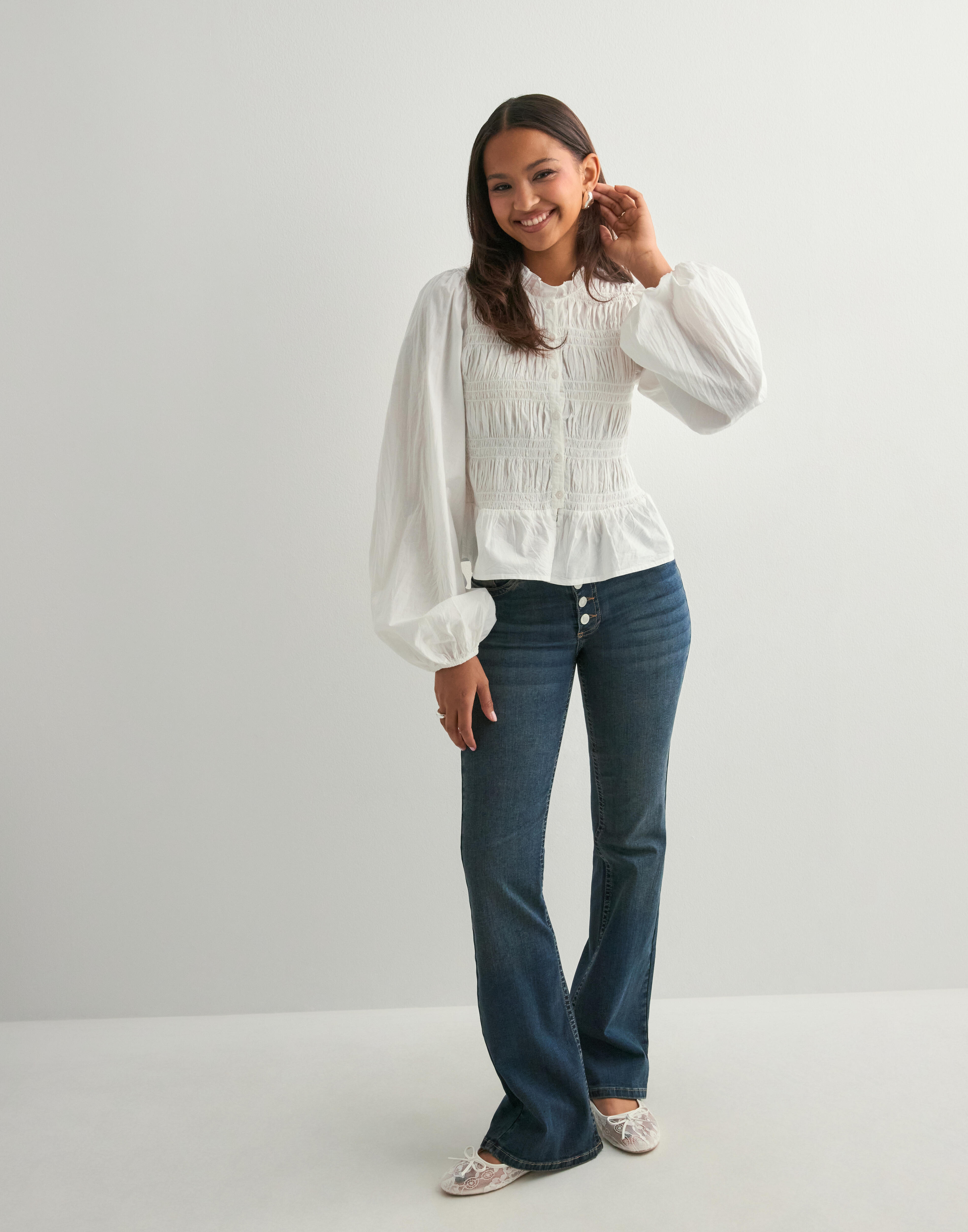 Buy Nelly Flirty Smock Blouse - White | Nelly.com