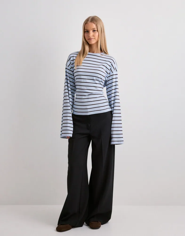 Nelly Tie Waist LS Top toppar & linnen dam – bild 2