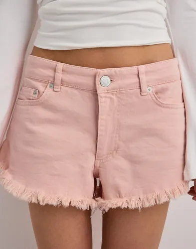 Nelly - Pink - Colored Fringe Jeans Shorts