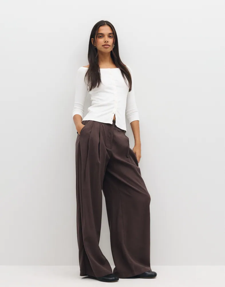 PIECES Pccarla Hw Wide Pants D2D byxor dam – bild 3