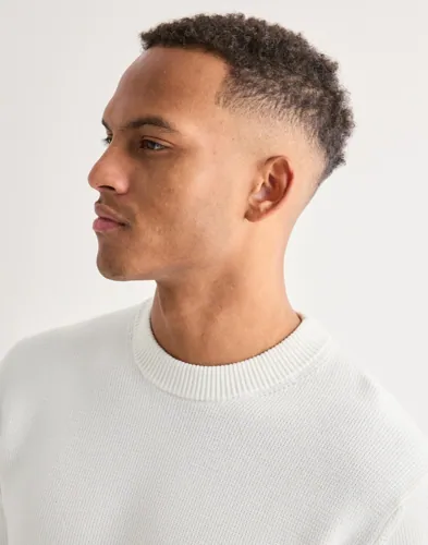 Selected Men Slhdane Ls Knit Structure Crew Neck Stickade tröjor herr – bild 3