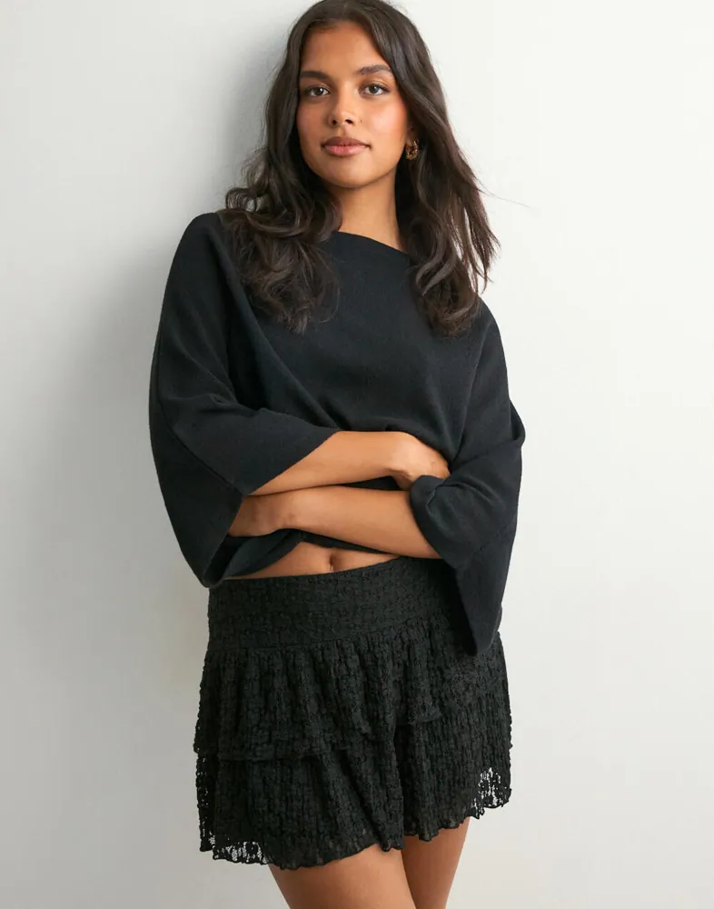 Buy Nelly Wonderful Lace Mini Skirt Black