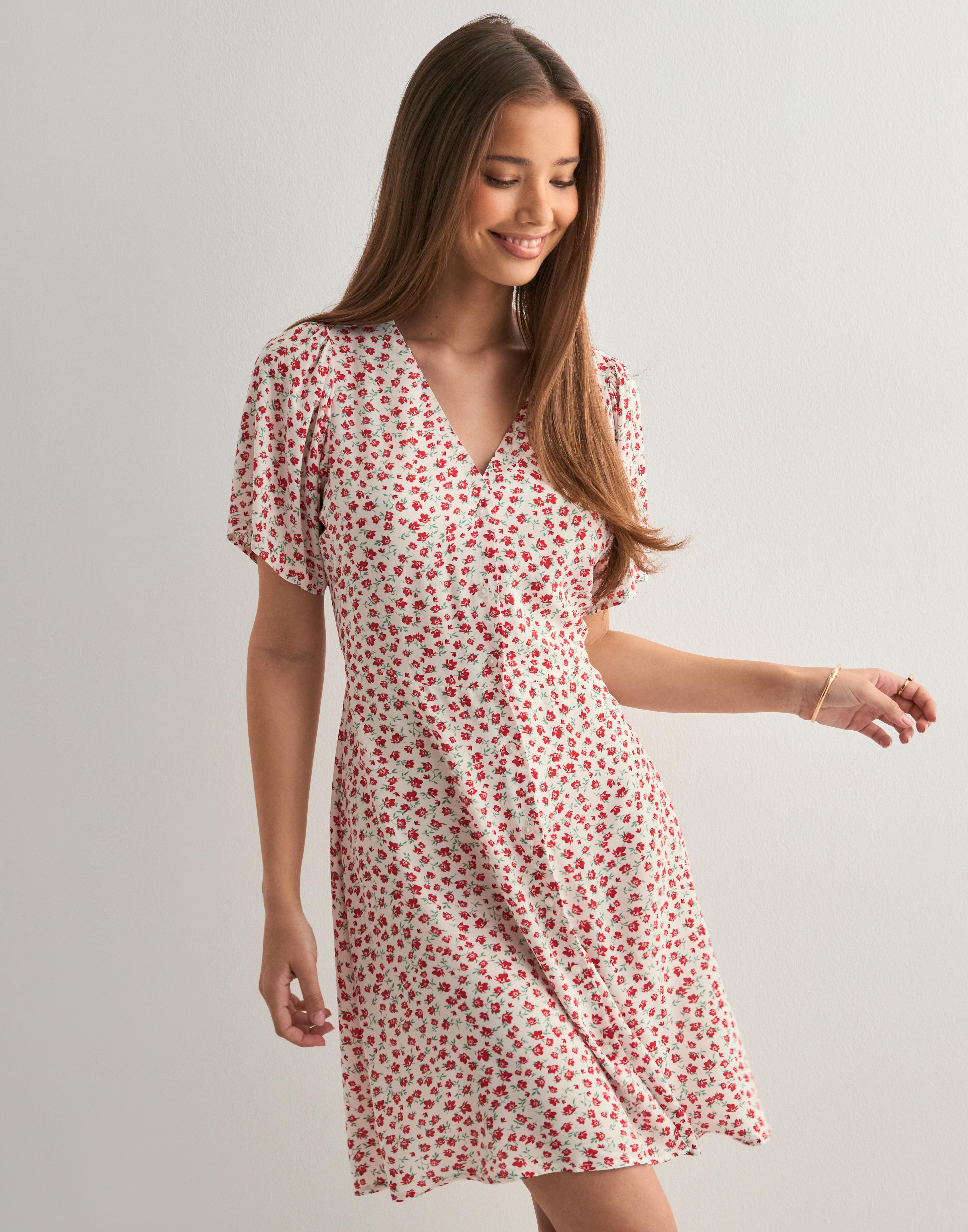 Only - Kukallinen - Onlevida S/S Short Dress Wvn Noos