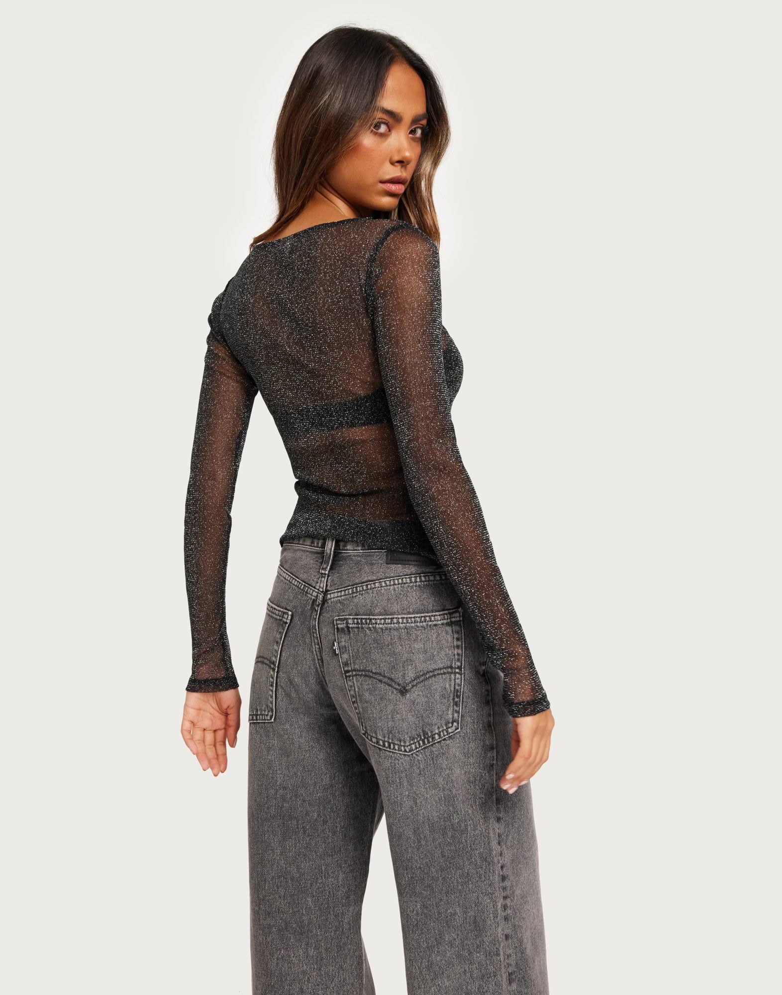 Sparkle Mesh LS Top