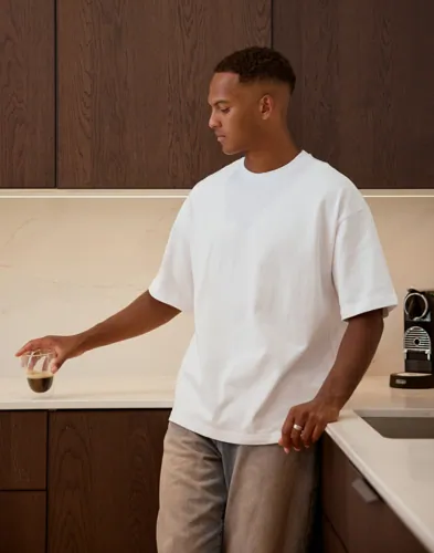 Que Sera Sera Boxy Blank Tee Oversized t-shirts Vit