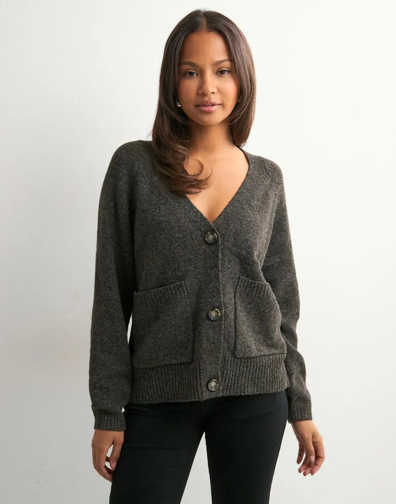 Vmboom Ls V-Neck Button Cardigan Ga