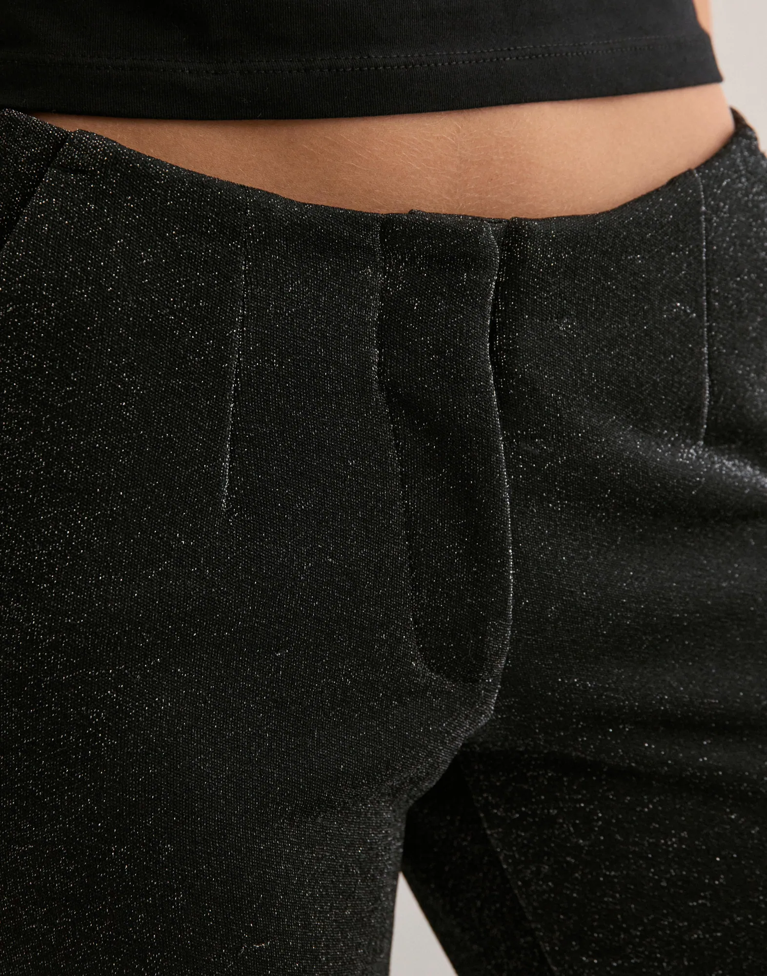 Buy Nelly Glitter Flare Pants Black