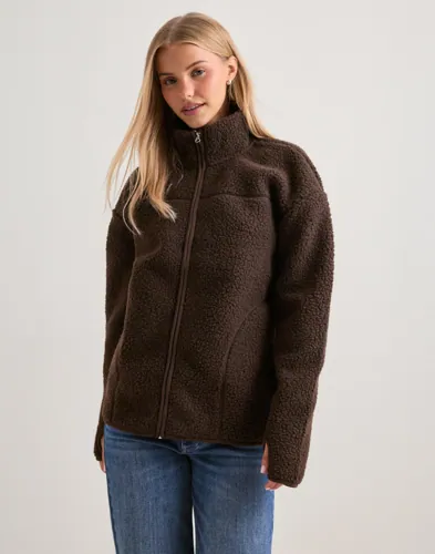 Pieces - Brun - Pcsadia Ls Teddy Jacket Noos Bc