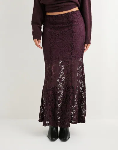 Vero Moda - Rød - Vmmeta Lace Hw Ankle Skirt Wvn Ga