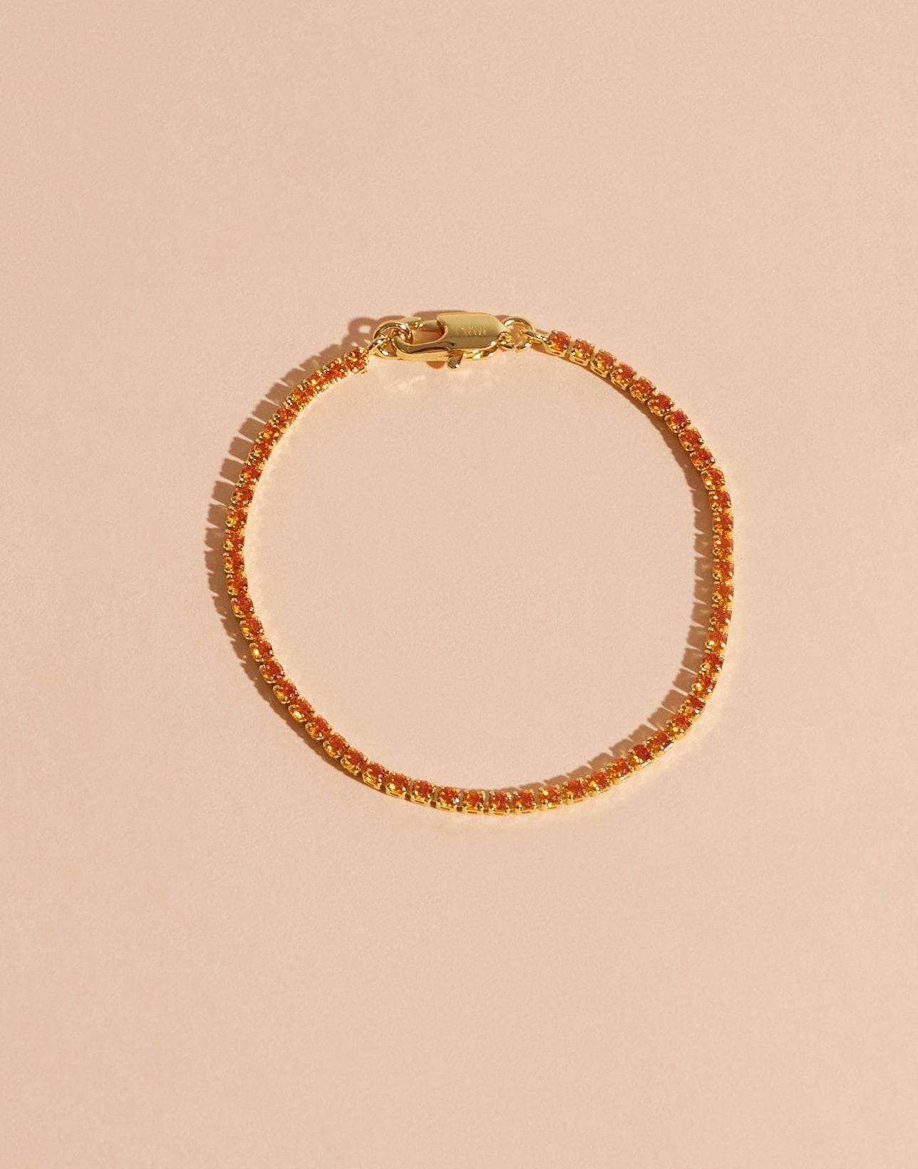 Thin Apricot Tennis Bracelet