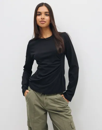 Vmcami Ls Boatneck Rouching Top Jrs