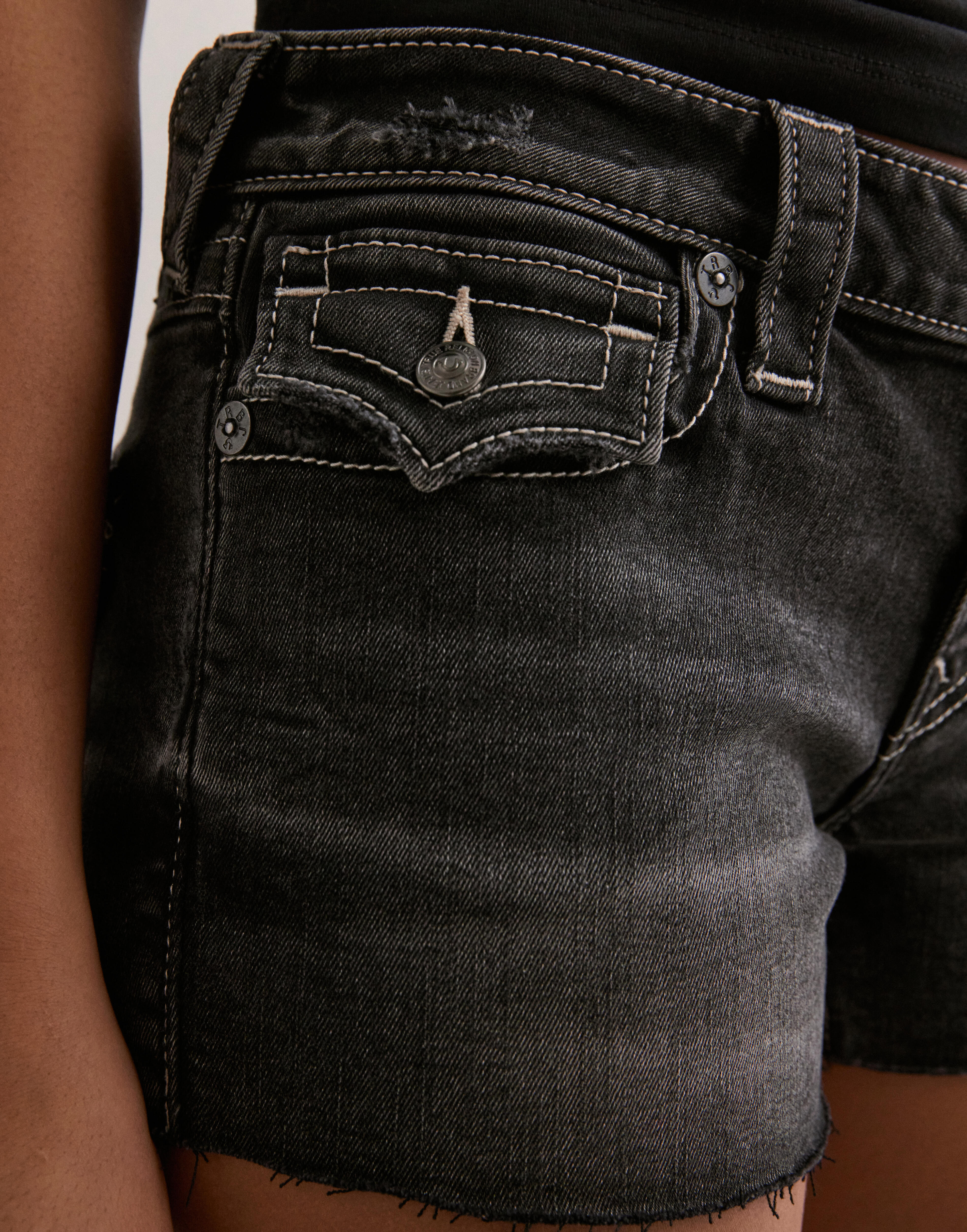 True Religion ショートパンツブラック　海外ガール　アメリカン ブラック（黒）系 TRUE RELIGION(トゥルーレリジョン) ハーフ