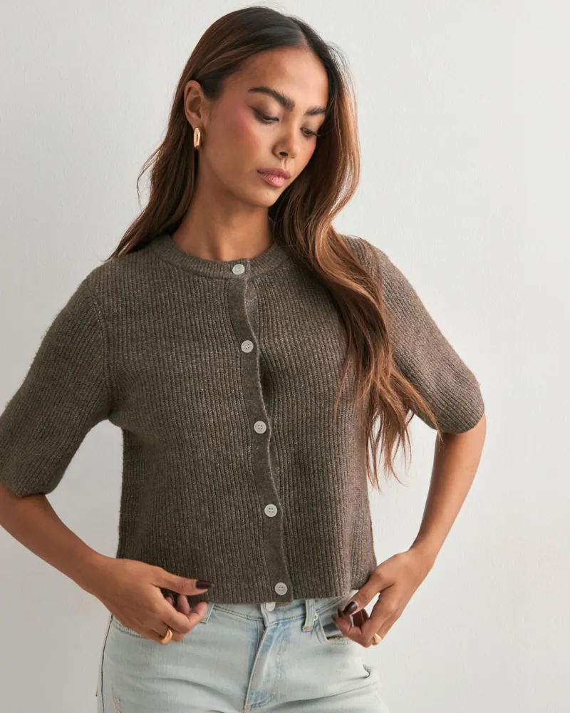 Pcsilly Ss O-Neck Knit Cardigan Noo