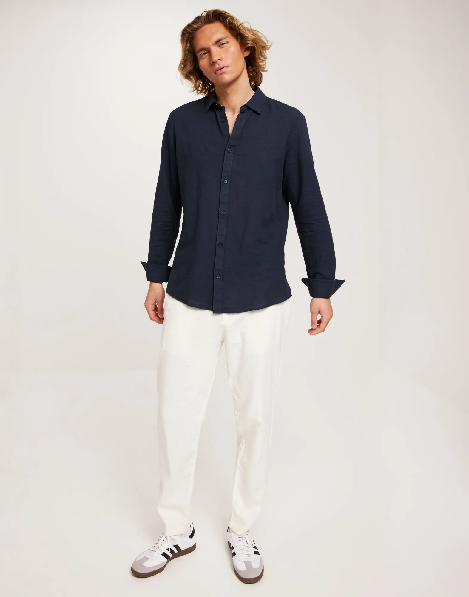 ONSCAIDEN LIFE LS SOLID LINEN SHIRT