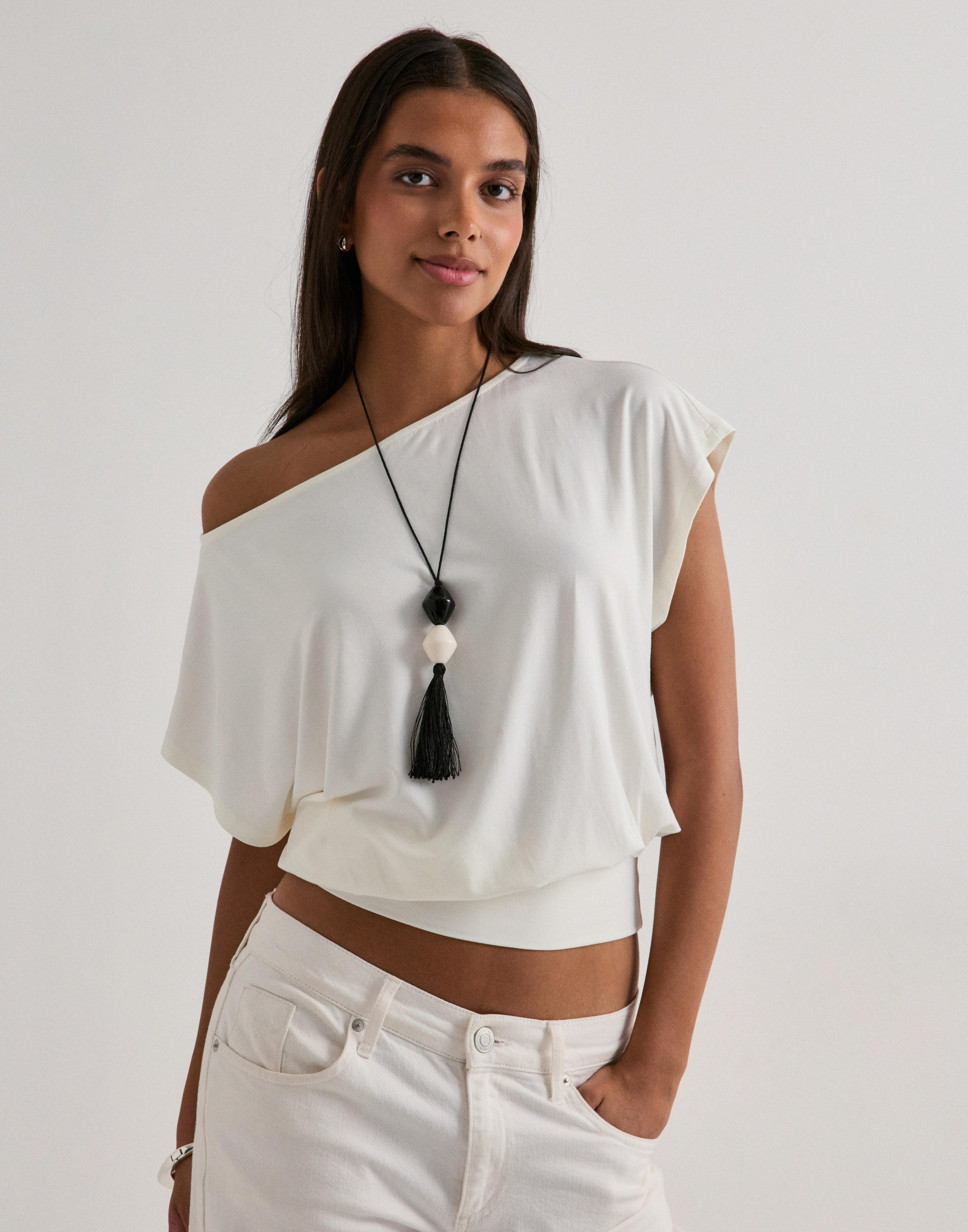 Buy Nelly Soft Drape Tie Back Top - White | Nelly.com