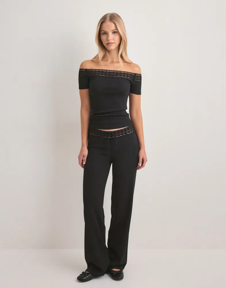 Nelly Crochet Shoulder Top toppar & linnen dam – bild 2