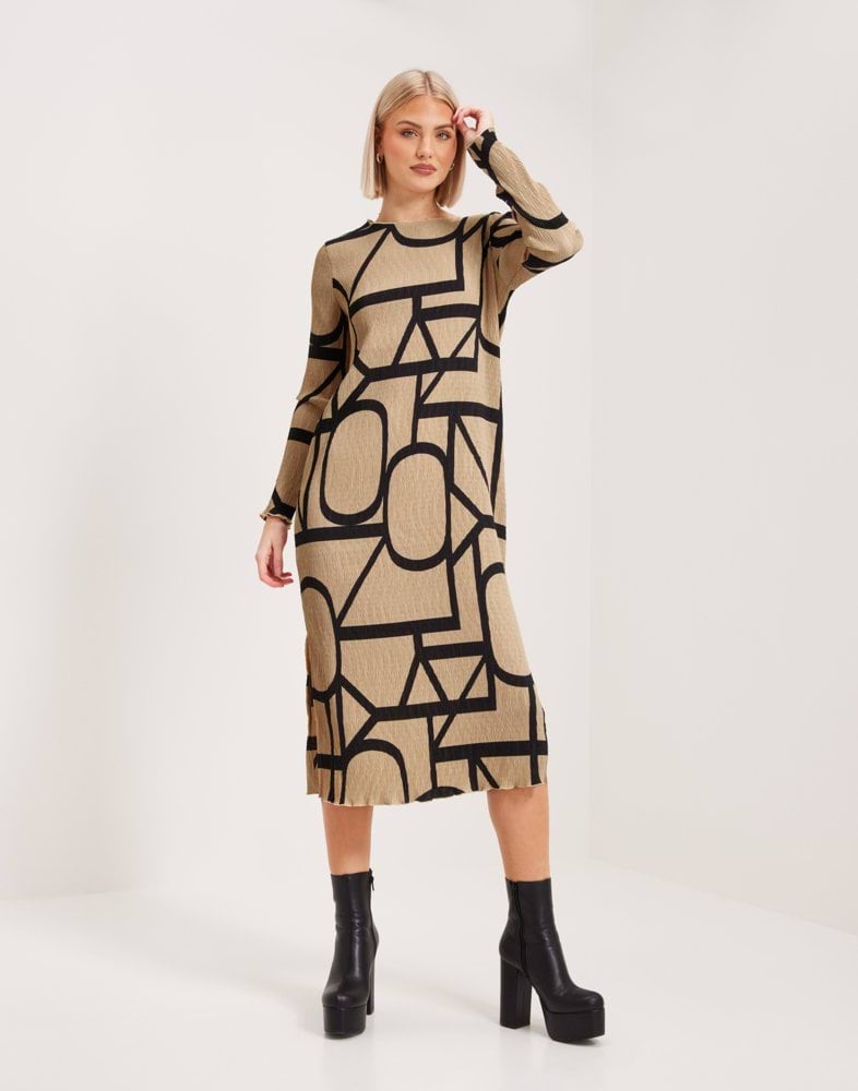 Onlmolly L S Plisse Dress Cerulean Aop Ditsy