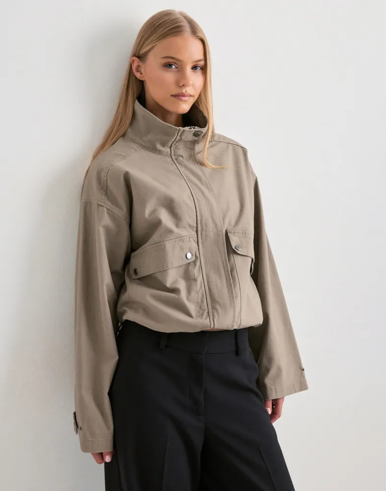 Funnel Neck Cotton Jacket