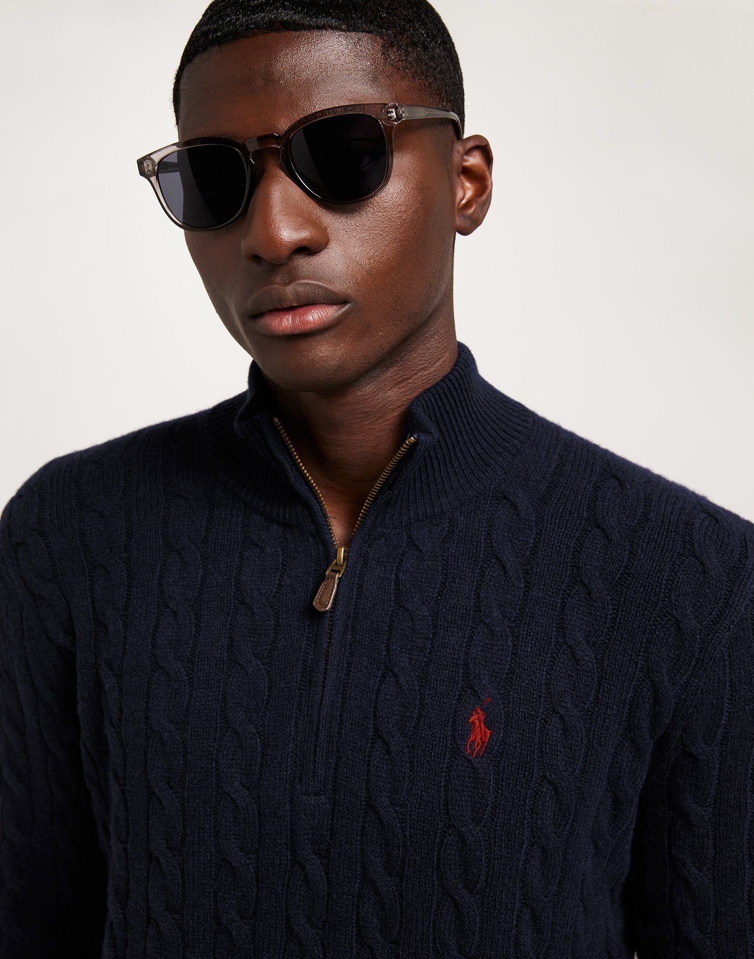パーカー・フーディ Ralph Lauren LSCABLEHZPP-LONG SLEEVE-PULLOVER Polo Ralph Lauren Lscablehzpp Long Sleeve Pullover Brown
