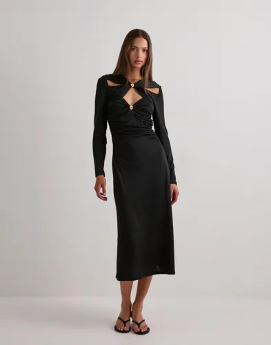 Malina - Sort - Amela Embellished Jersey Midi Dress