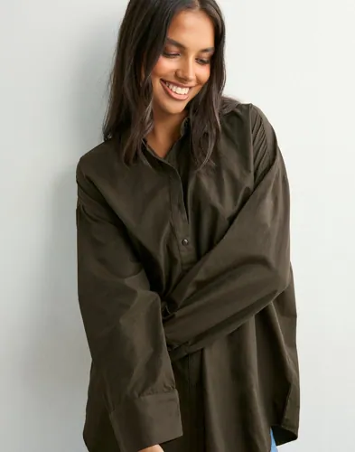 Pieces - Brun - Pcjenna Ls Long Os Shirt Wvn D2D