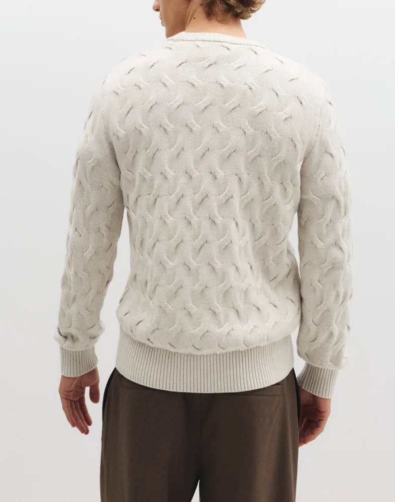 Selected Men Slmcarlos Ls Cable Crew Neck Noos Stickade tröjor herr – bild 3