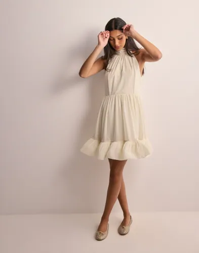 Fern Halterneck Ruffled Mini Dress - White S