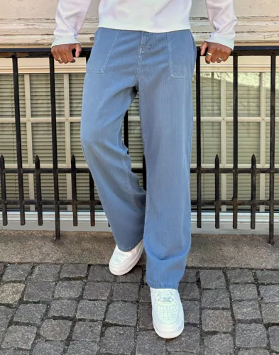 Que Sera Sera William Workwear Pant Cargobyxor Blå