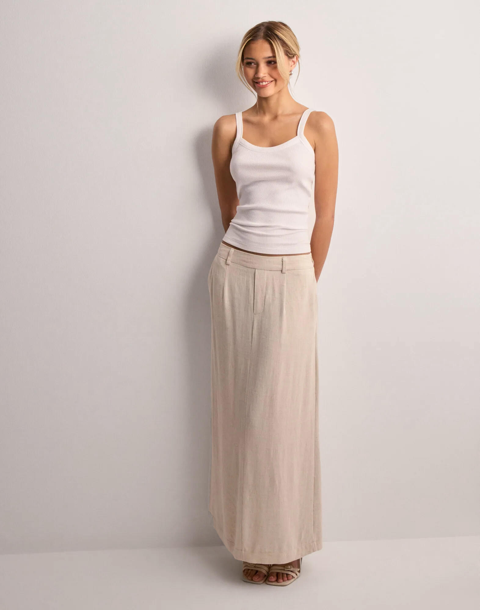 OBJECT - Beige - Objsanne Re Mw Ankle Skirt Noos