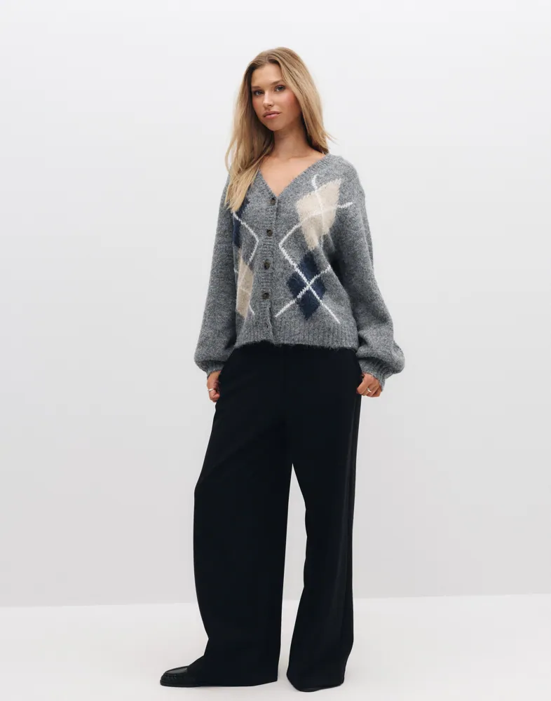 NEO NOIR Beleney Small Check Fluff Card koftor & cardigans dam – bild 2
