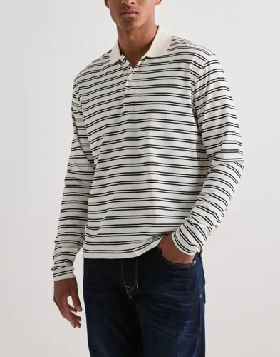 Jack & Jones Jorcassis Stripe Polo Ls Långärmad piké Svart