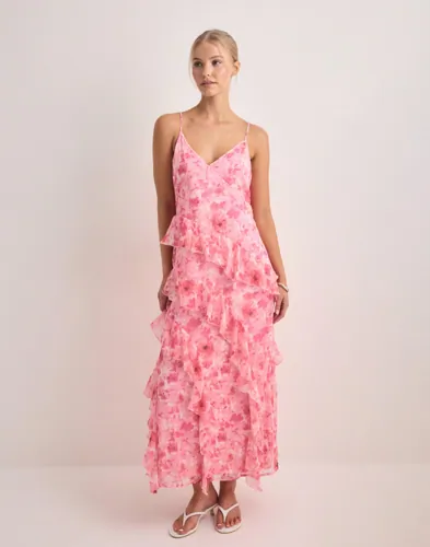 Vero Moda - Rosa - Vmsmilla S/L V-Neck Long Frill Dres