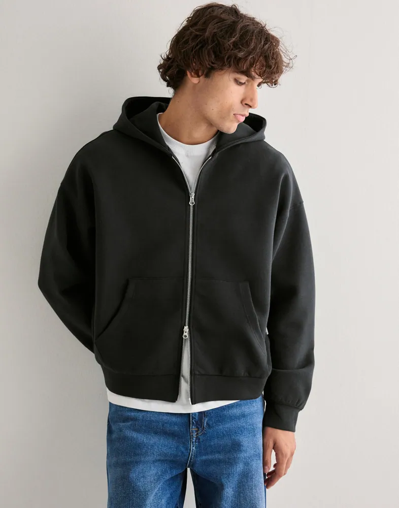 Buy Only Sons ONSGOYLE BOXY LS SCUBA ZIP HOODIE S Black NLYMAN