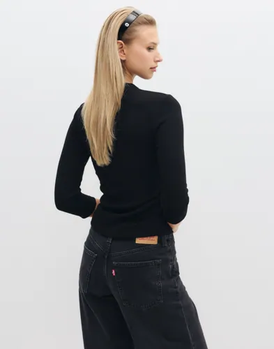 Nelly Luxurious Rib Half Sleeve Top toppar dam – bild 3
