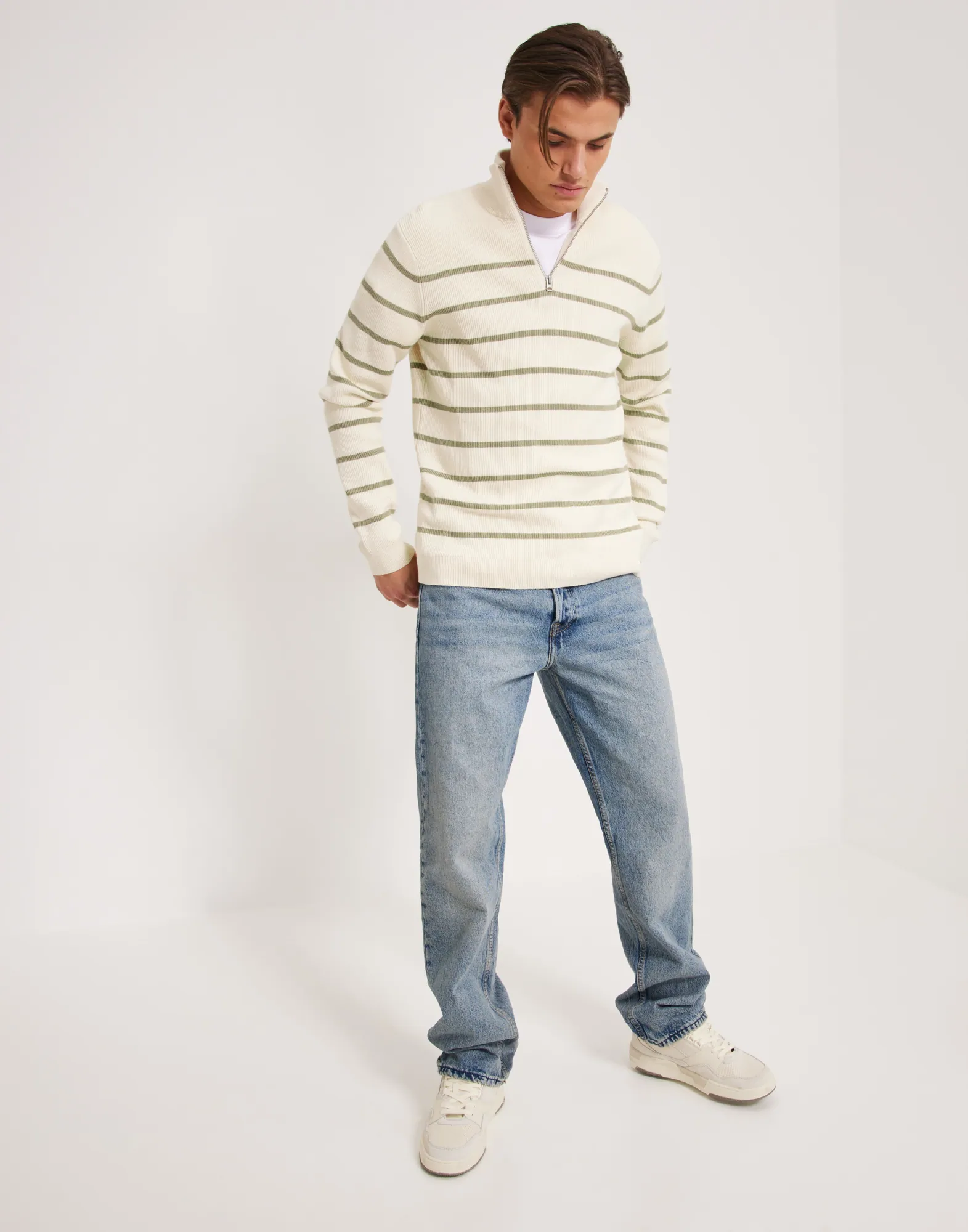 ONSPHIL REG 12 STRIPE HALF ZIP KNIT