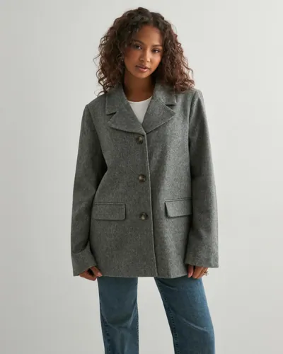 Pieces - Grå - Pcbianca Ls Blazer Jacket Noos