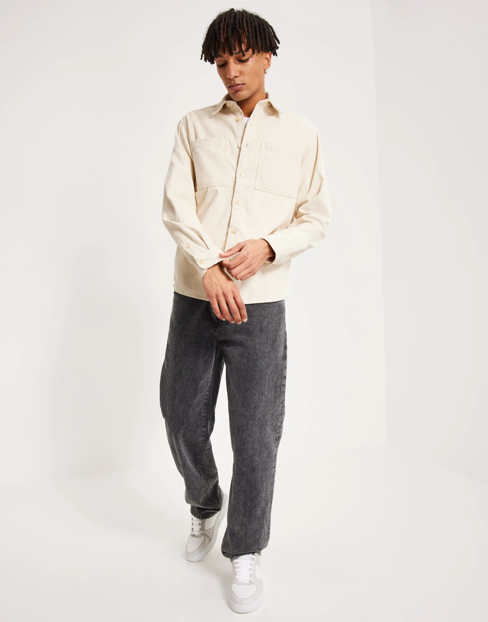 SLHLOOSEFINN LS CORD OVERSHIRT W