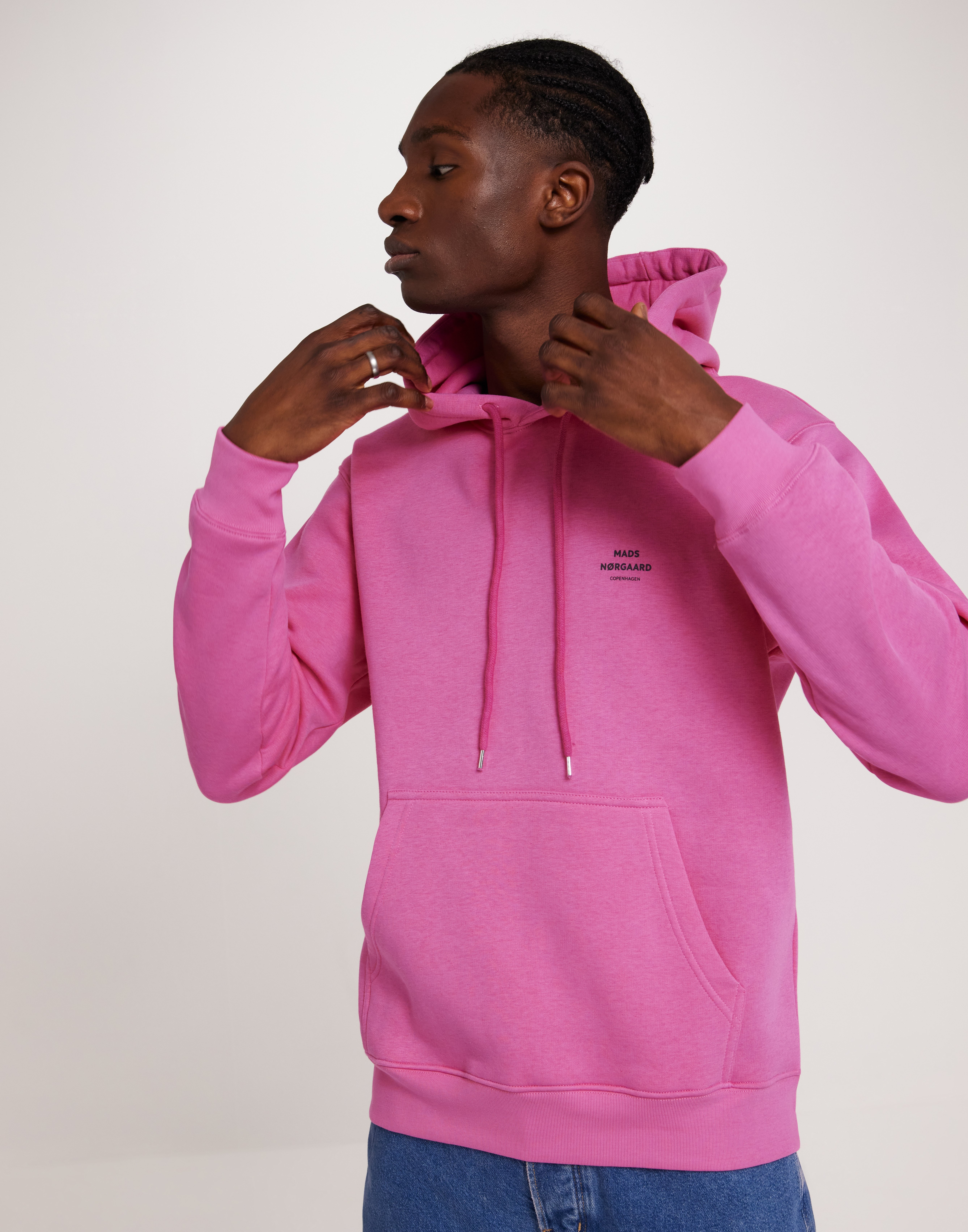 Mads Nørgaard Standard Hoodie Logo Sweat Hoodies Pink