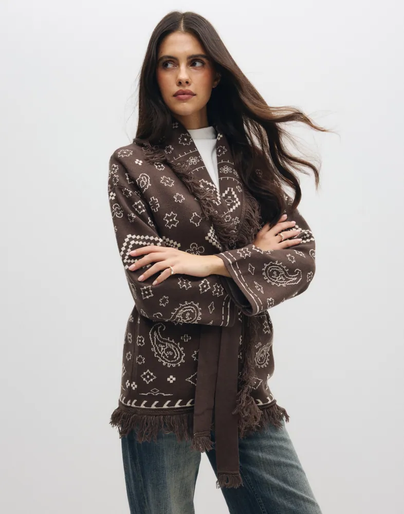 Vmscarlett Ls Tassel Jacquard Cardi