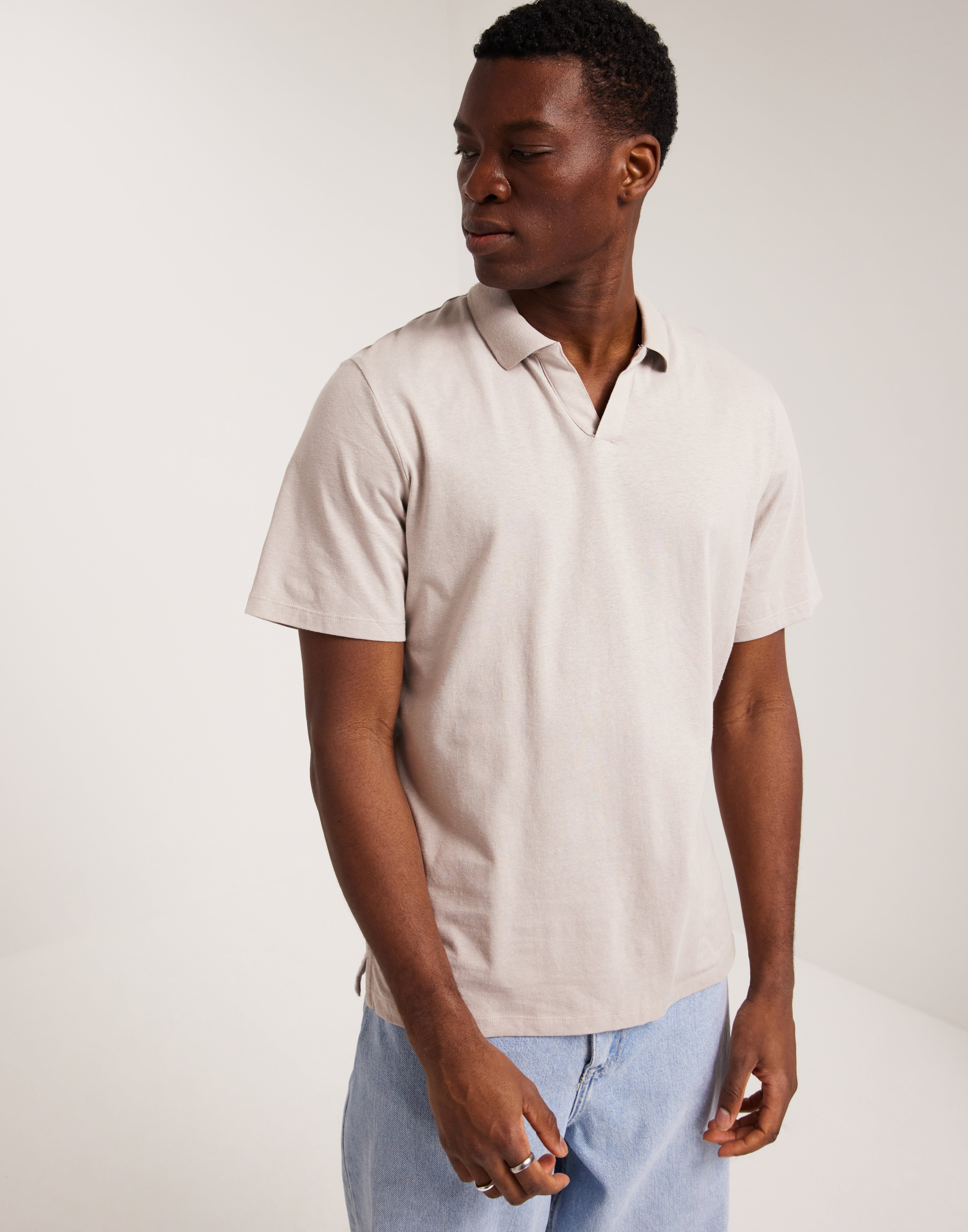 Jack & Jones Jjesummer Linen Polo Ss Ln Kortærmede poloer Beige