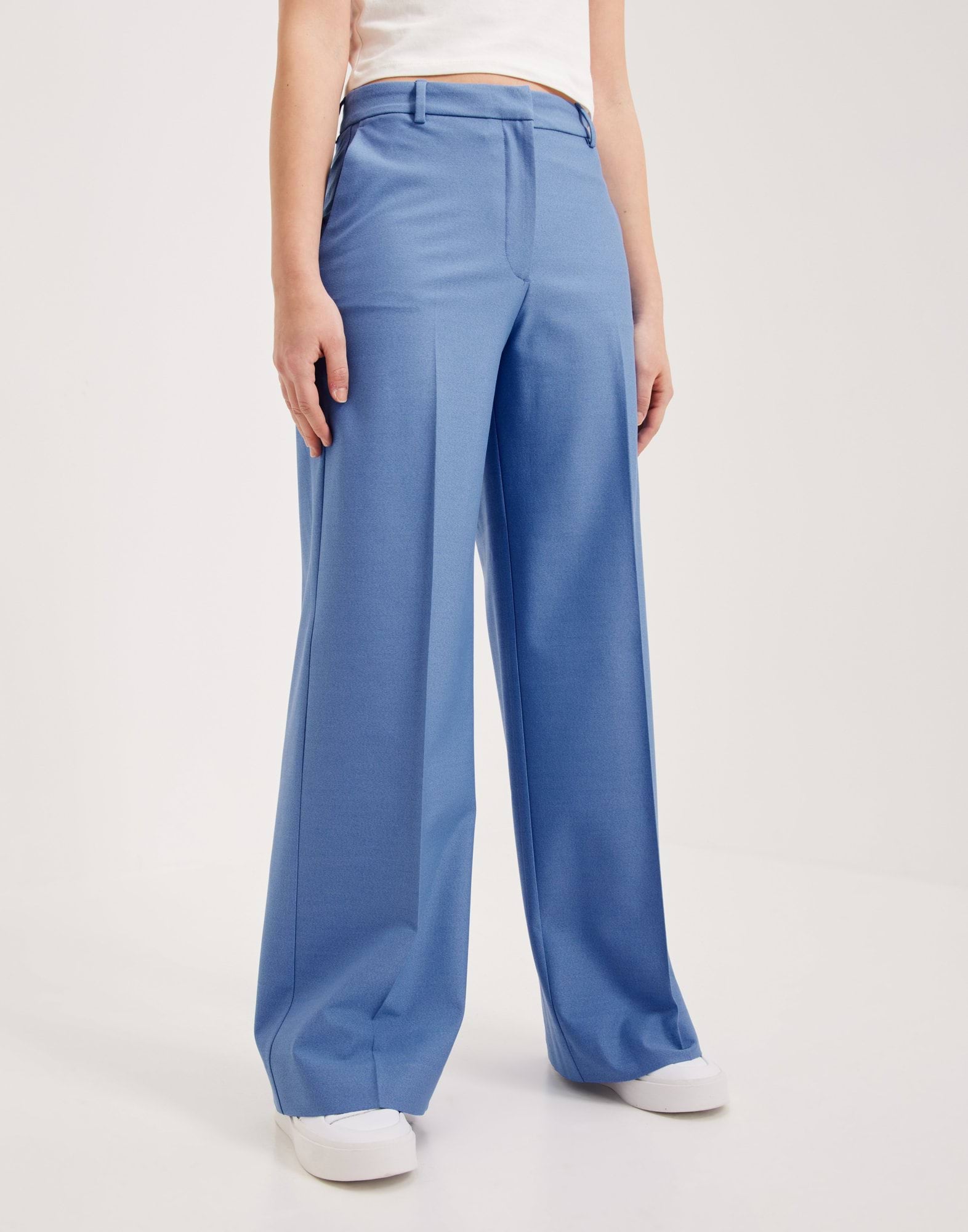 Bossy Hw Wide Plain Pant Mazarine Blue